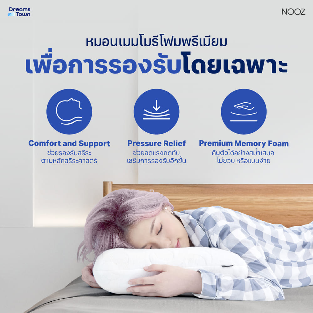 หมอนเมมโมรี่โฟม หมอนคูลเจล NOOZ COMFORT THE COOLING GRAPHITE